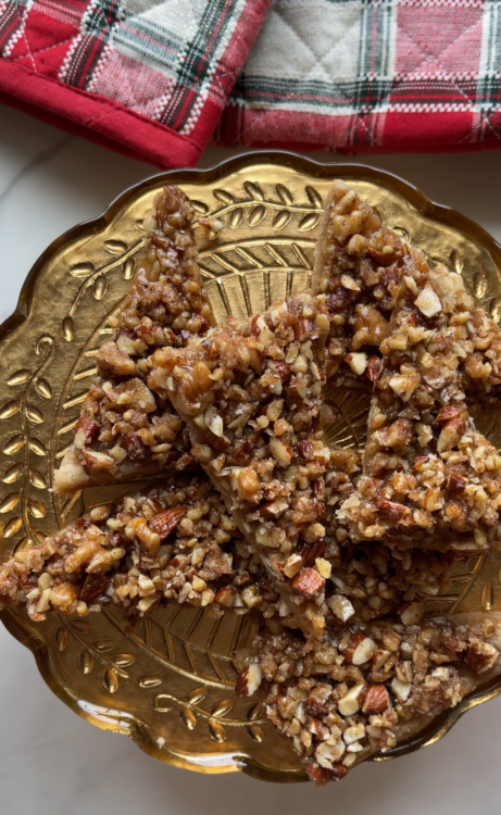 Baklava Bars with crunchy spiced nuts and honey syrup