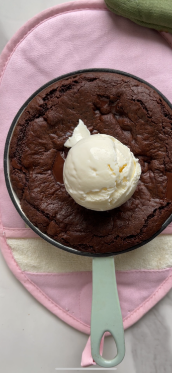 Double Chocolate Espresso Skillet Cookie with Ice Cream