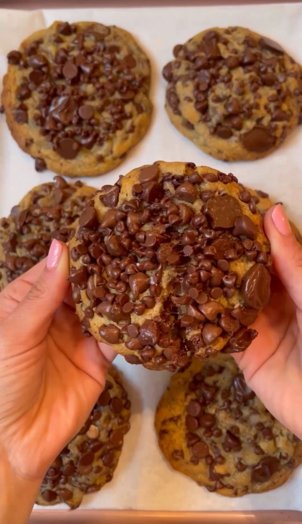 Gideon's Bakehouse copycat cookies being held in hands