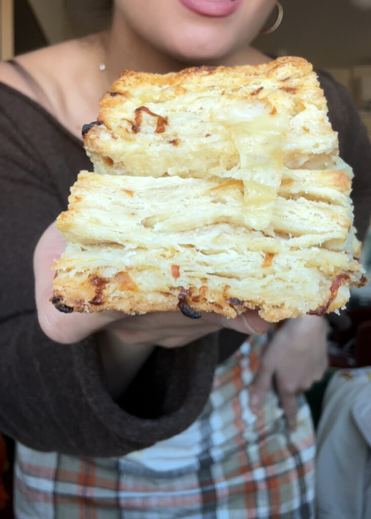 French Onion Soup biscuits with flakey layers