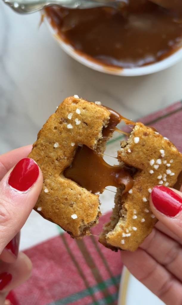 Pretzel Shortbread Linzers with Salted Caramel